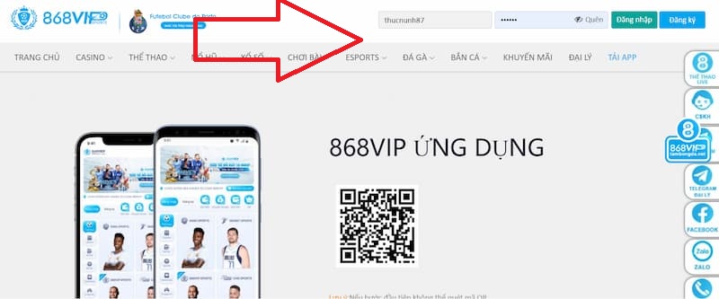 Thông tin login tài khoản 868VIP 